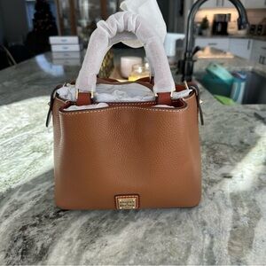 Dooney & Bourke Pebble Grain Mini Barlow Top Handle Bag - Caramel NWT